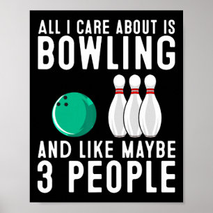 Affiche Drôle cadeau Bowling pour femmes Hommes Cool Bowle