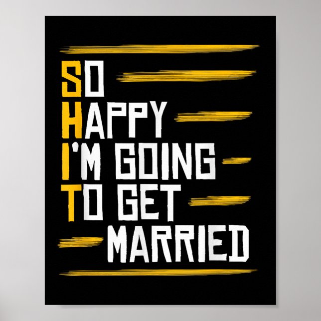 Affiche Drôle cadeau de mariage Hilarious Mariage de marié (Devant)