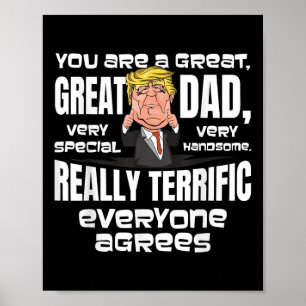 Affiche Drôle cadeau Donald Trump pour papa Pères de Noël