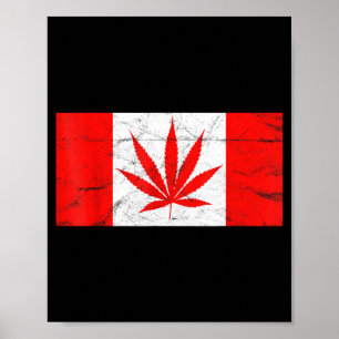 Affiche Drôle Canada & feuille de cannabis ! Nouveau drape