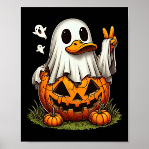 Affiche Drôle Canard Boo Halloween Fantôme Femme Hommes En