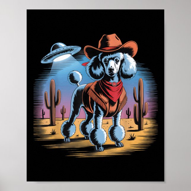 Affiche Drôle canicule cow-boy Ufo Desert Sunset Scène (Devant)