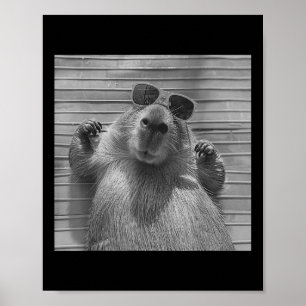 Affiche Drôle Capybara Cadeaux Cool Capybara Selfie Mens F