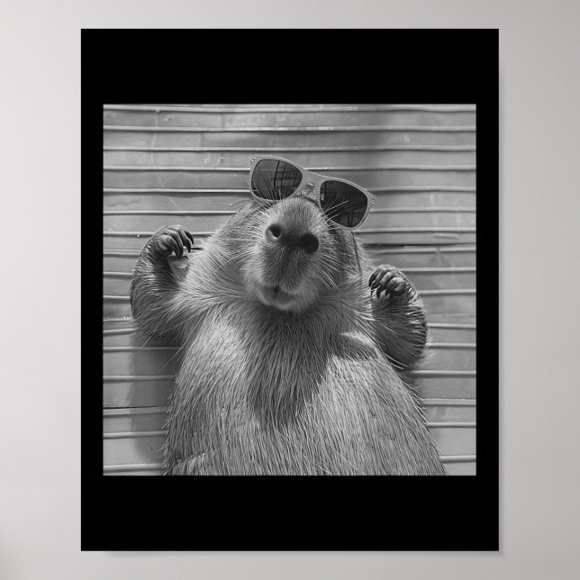 Affiche Drôle Capybara Cadeaux Cool Capybara Selfie Mens F (Devant)