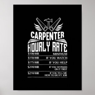 Affiche Drôle Carpenter Woodworking Great Gift Papa