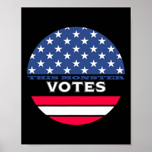 Affiche Drôle Ce Monstre Vote Anti-trump Biden Harris K