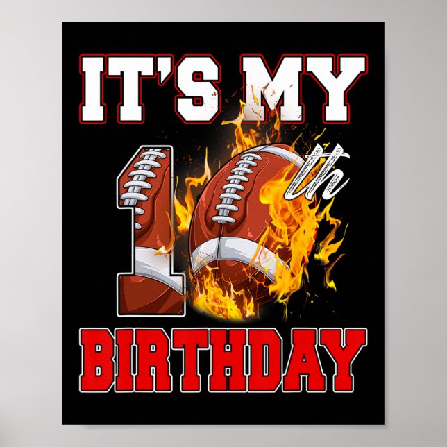 Affiche Drôle C'est mon 10e anniversaire 10 ans de footbal (Devant)