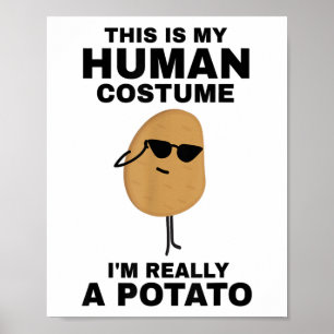 Affiche Drôle C'est Mon Costume D'Humain Je Suis Vraiment