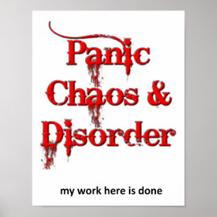 Affiche drôle Chaos Panique et Désordre