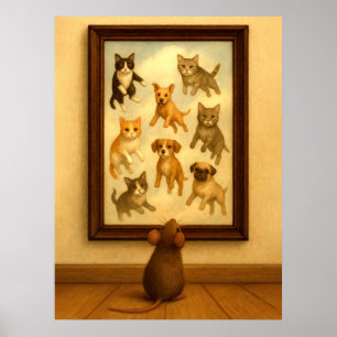 Affiche Drôle Chat et Dog Wall Art
