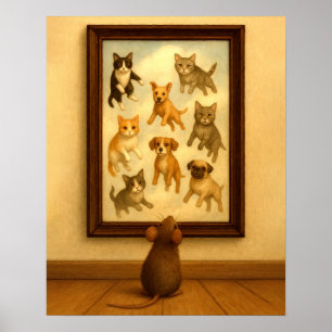 Affiche Drôle Chat et Dog Wall Art