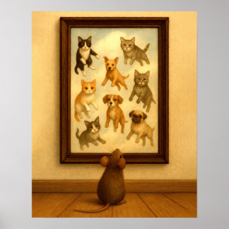 Affiche Drôle Chat et Dog Wall Art
