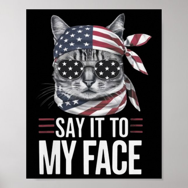 Affiche Drôle Chat Kamala Harris 2024 Dites-Le À Mon Visag (Devant)