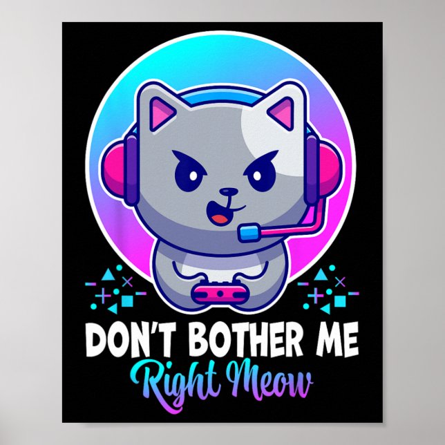 Affiche Drôle Chat ne me dérange pas Droite Meow Chat Vidé (Devant)