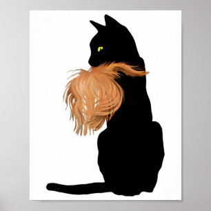Affiche Drôle Chat Noir Lady Kamala Avec Les Cheveux Trump