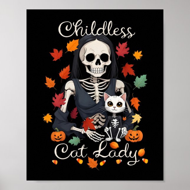 Affiche Drôle Chat sans enfant Lady Costume d'Halloween Pa (Devant)