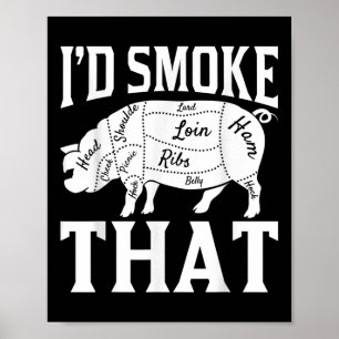 Affiche Drôle Chef Barbecue Id Fumer Ce Drôle Bar À Viande