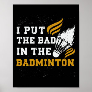 Affiche Drôle Chemise Dminton Hommes Femmes Dminton Joueus
