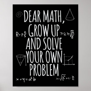 Affiche Drôle Cher Math Grandis Citation Solveur De Problè