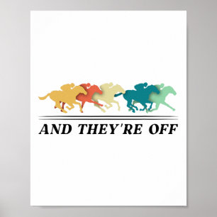 Affiche Drôle Cheval Racer Jockey Racer Der6