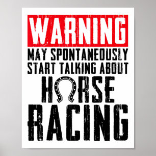 Affiche Drôle Cheval Racing Cadeau Pour Hommes Femmes Race