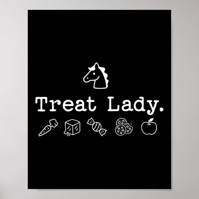 Affiche Drôle Cheval Treat Lady - Cheval Maman Heures éque (Devant)