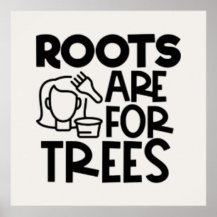 Affiche drôle cheveux styliste mot art racines