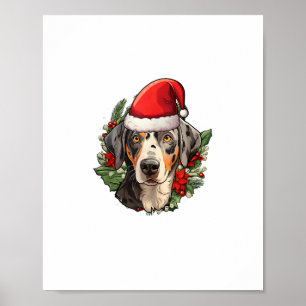 Affiche Drôle Chien de Noël Catahoula Leopard