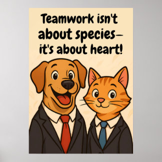 Affiche Drôle Chien et Chat Wall Art avec quot Inspiration