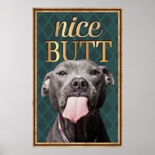 Affiche Drôle Chien Nice Butt Salle de bain Wall Art