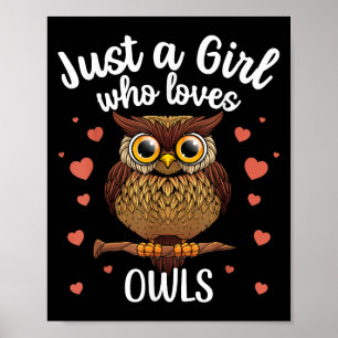 Affiche Drôle Chouette Art Pour Filles Femmes Enfants Jeun