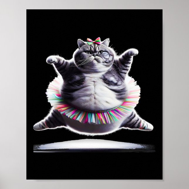Affiche Drôle Chub Cute Dancing Chat (Devant)