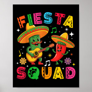 Affiche Drôle Cinco De Mayo Fiesta Squad Mexicain Correspo