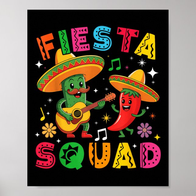 Affiche Drôle Cinco De Mayo Fiesta Squad Mexicain Correspo (Devant)