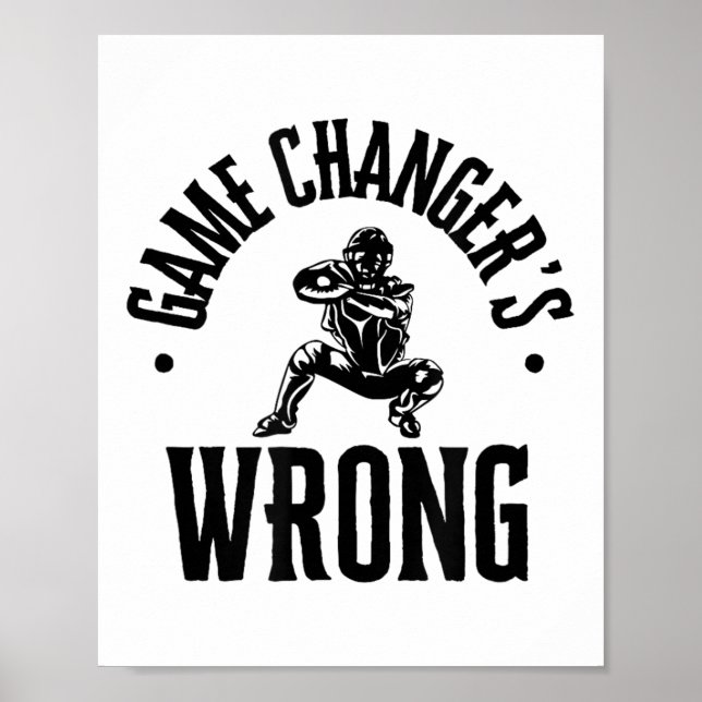 Affiche Drôle Citation de baseball Changement de jeu erron (Devant)