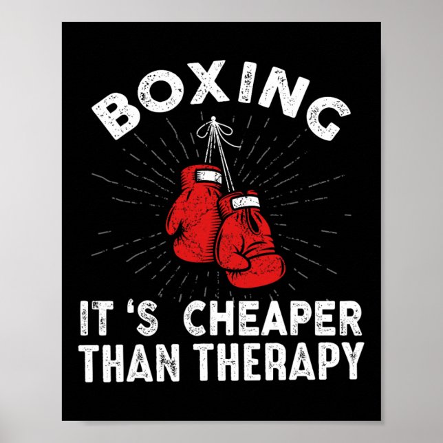 Affiche Drôle Citation de boxe Gants Boxer (Devant)