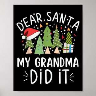 Affiche Drôle Citation De Noël Cher Père Noël Mon Grand-Pè