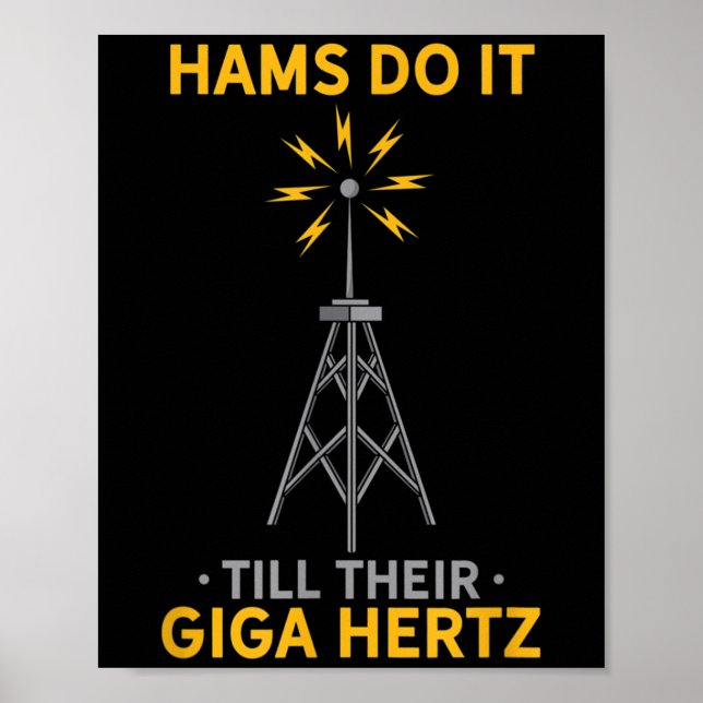 Affiche Drôle Citation Radio Ham Amateur Amateurs (Devant)