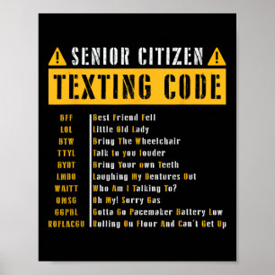 Affiche Drôle citoyen âgé &# s Code de texture Gif Vintag