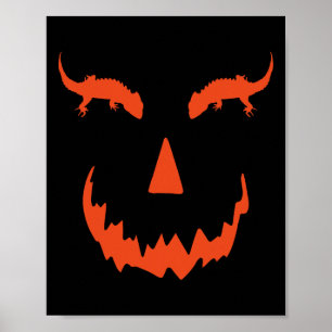 Affiche Drôle Citrouille Crocodile Skink Halloween
