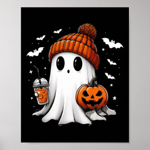 Affiche Drôle Citrouille fantôme Jack O Latern Saison Éffr