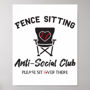 Affiche Drôle clôture assis Anti Social Club Baseball Soft