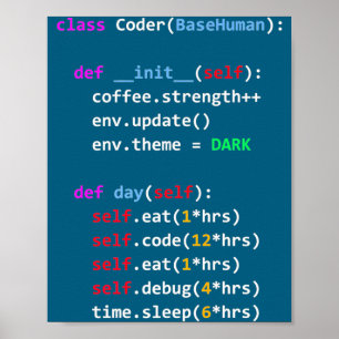 Affiche Drôle Codage Python Cl Manger Code Dormir