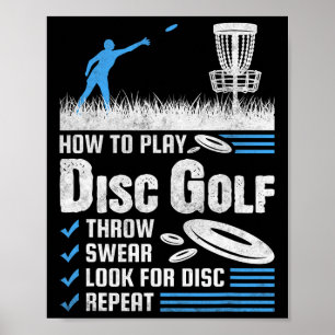 Affiche Drôle Comment Jouer Au Disc Golf