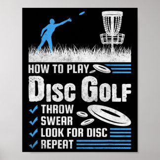 Affiche Drôle Comment Jouer Au Disc Golf 