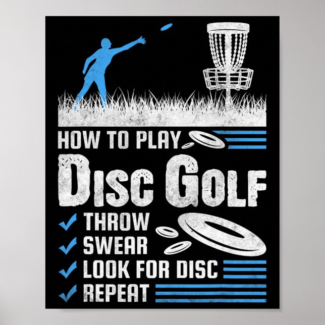 Affiche Drôle Comment Jouer Au Disc Golf  (Devant)