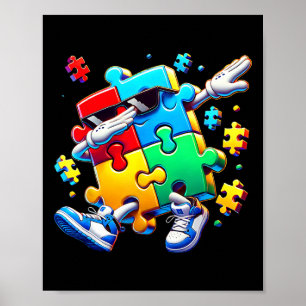 Affiche Drôle Cool Dabbing Puzzle Sensibilisation sur l'au
