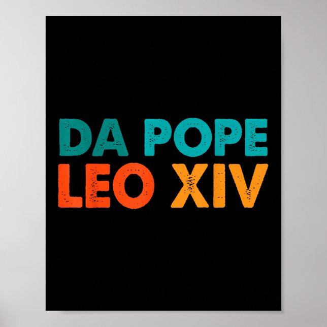 Affiche Drôle Cool Retro Da Pope Tee Nouveau Pape Leo Xiv  (Devant)
