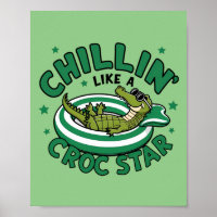Drôle corocdile dessin animé croc été