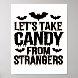 Affiche Drôle Costume Halloween Permet De Prendre Des Bonb